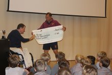 Presentation of cheque to SKRUM Presentation of cheque to SKRUM